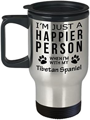 Кафеена Чаша За Любителите на кучета В Пътуване - Щастлив Човек С Тибетския спаниелем -Подаръци За спасението на Собствениците на Домашни