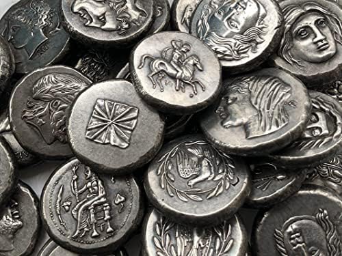 Гръцките Монети, Месинг Със Сребърно Покритие Старинни Занаяти Чуждестранни Възпоменателни Монети Неправилен Размер Тип 33