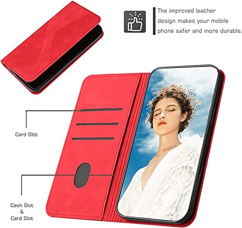 GXFCUK Флип калъф за iPhone 14/14 Plus/14 Pro/14 Pro Max с държач за карти, тънък Здрав калъф-портфейл от изкуствена кожа с магнитна закопчалка, устойчив на удари калъф за телефон с пъ?