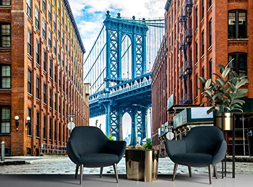 Фотообои – Манхэттенский мост – Стенни Пана с Участието на Бруклин, Ню Йорк, Изображение Стенен декор (144x100 инча - 366x254 см), на Хартиен Плакат в Голям Размер за Спалня