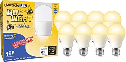 Чудо-Led жълта лампа от насекоми MAX - Замества външната лампа с мощност 100 W - A19 за веранда и двор - 8 бр. (604994)