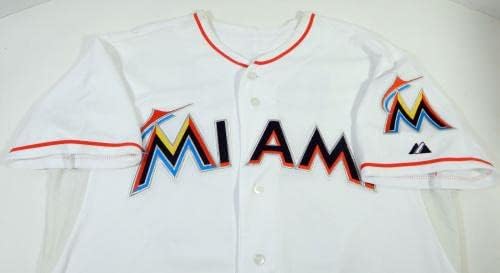 Маями Марлинс Арена #28 Използван в играта Бяла риза DP12692 - Използваните В играта тениски MLB