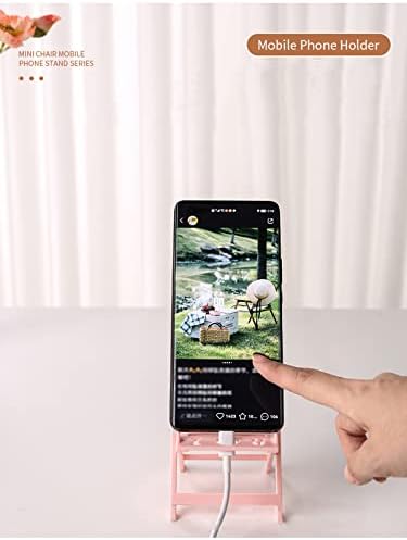 Lifexquisiter 4 Бр Поставка за телефон под формата на стола за бюрото, Творчески Сгъваем Държач за смартфон на Стол, Мини Портативна Поставка за телефон iPhone Huawei Samsung Xiaomi